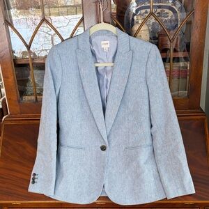 J. Crew Sky Blue Herringbone Blazer